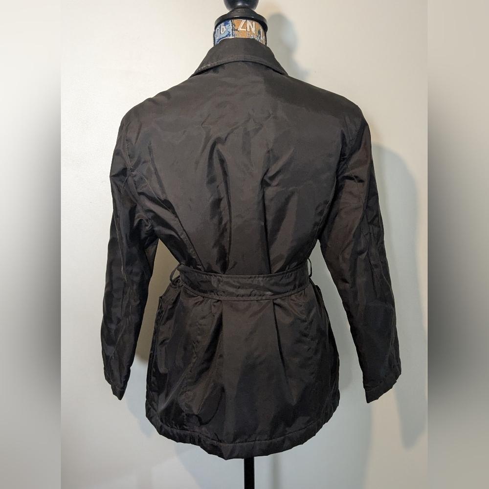 Petite Sophisticate Women's Brown Belted Puff Nylon Jacket - Picture 2 of 8